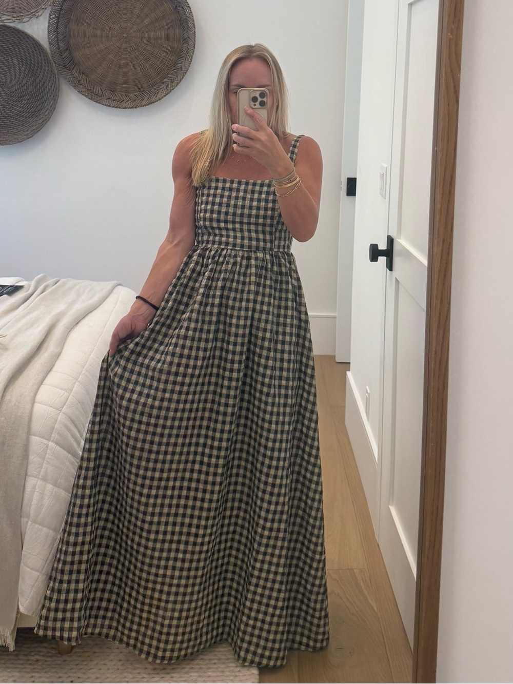 Princess Polly Black & Cream Gingham Maxi Dress
